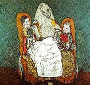 Egon Schiele kvinna med tva barn oil painting reproduction